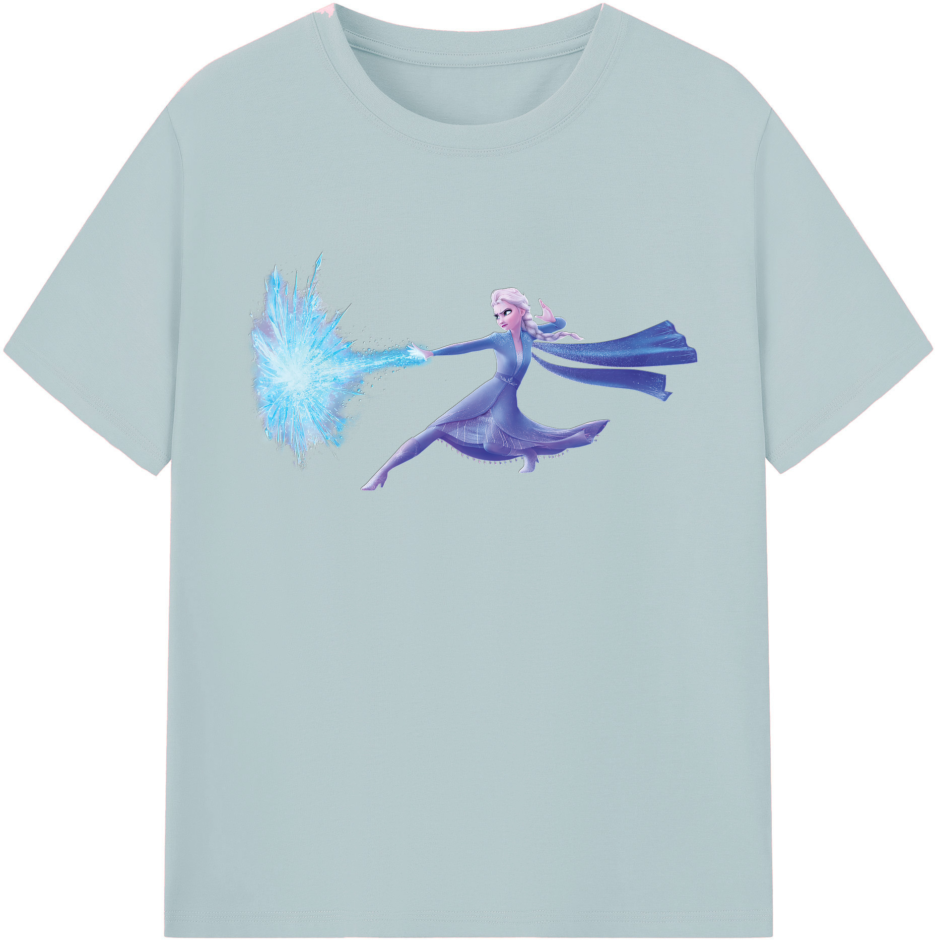 （画像用） アナと雪の女王 アンナ エルサ Frozen Anna Elsa 綿100％半袖Tシャツ（フロントプリント）